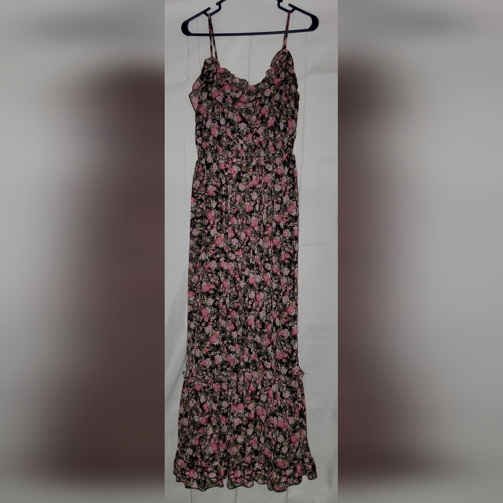 Candies L maxi Black with floral print